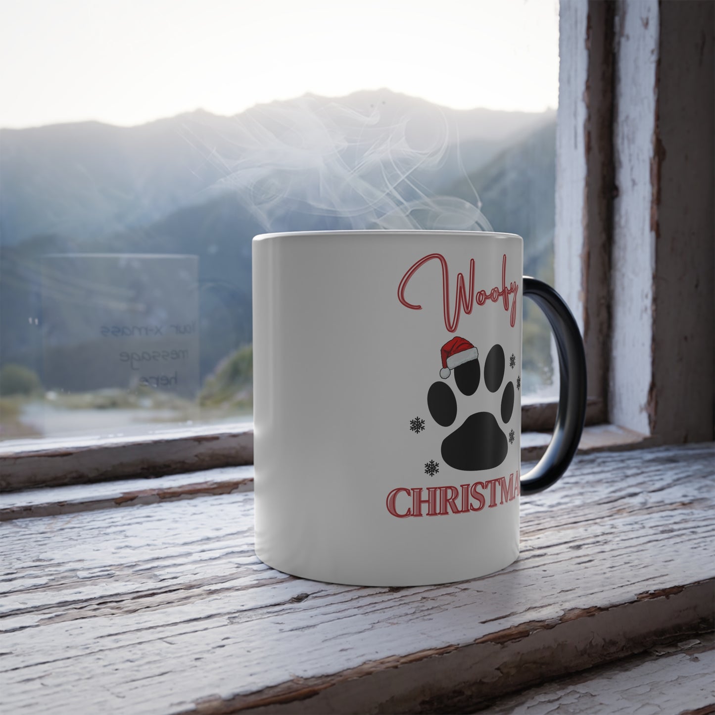 Color Morphing Mug - Christmas Color Changing Mug with 'Christmas Love for the Furry Ones' Message